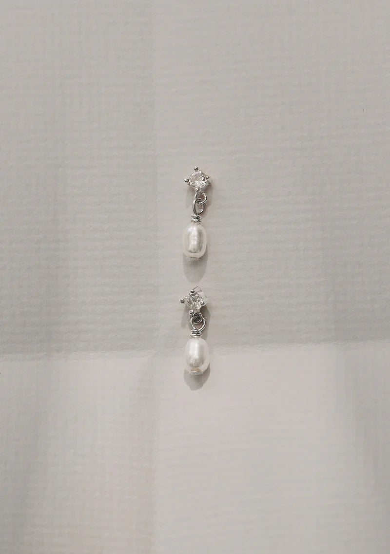 Aspen Mini Drop Earrings - Silver