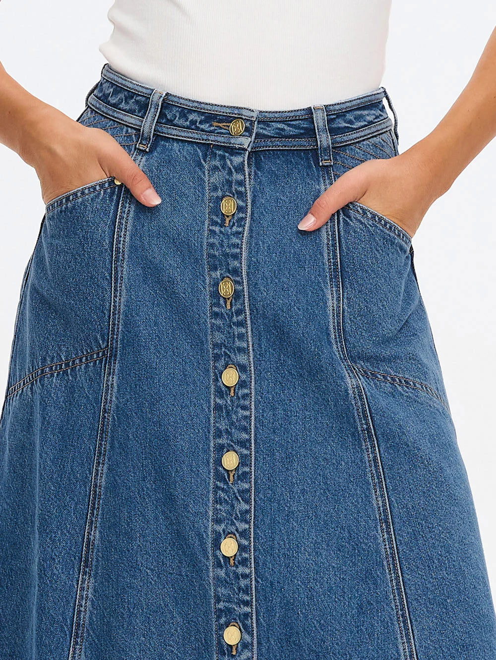Rita-Denim Midi Skirt