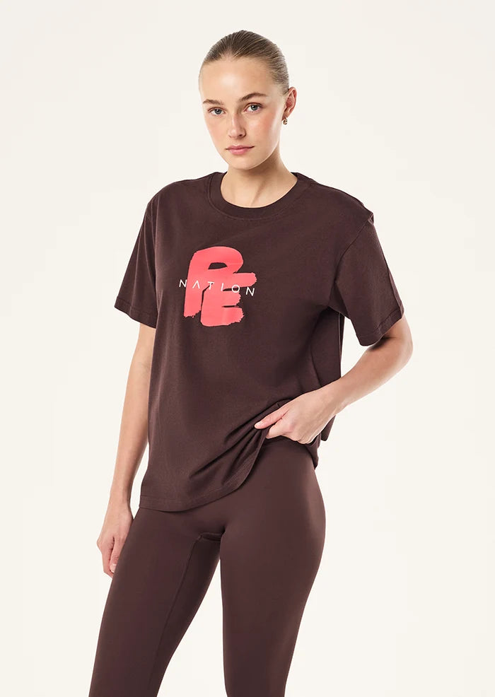 Tidal Relaxed Tee In Dark Plum