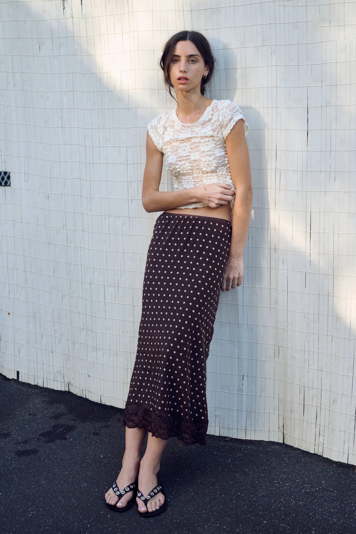 Pre Order Marina Silk Midi Skirt-Cacao Spot