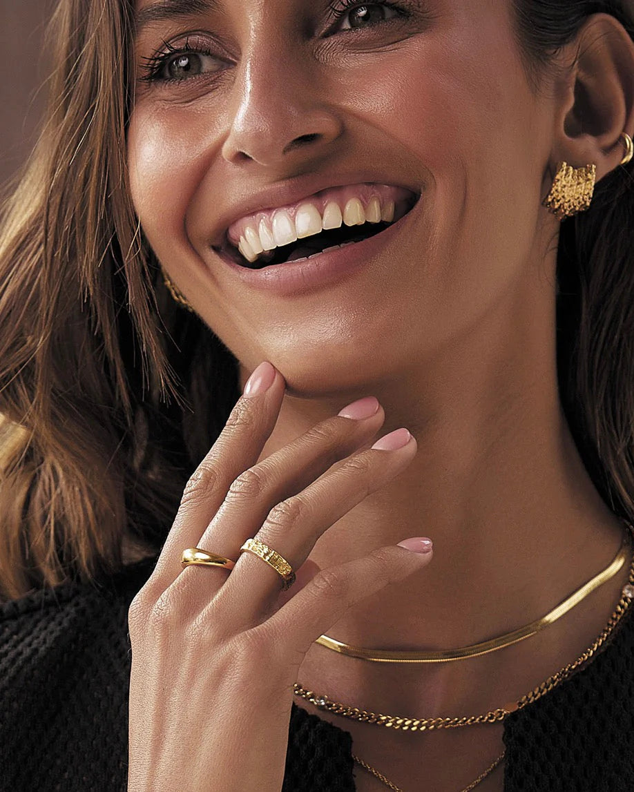 Eros Gold Textured Ring