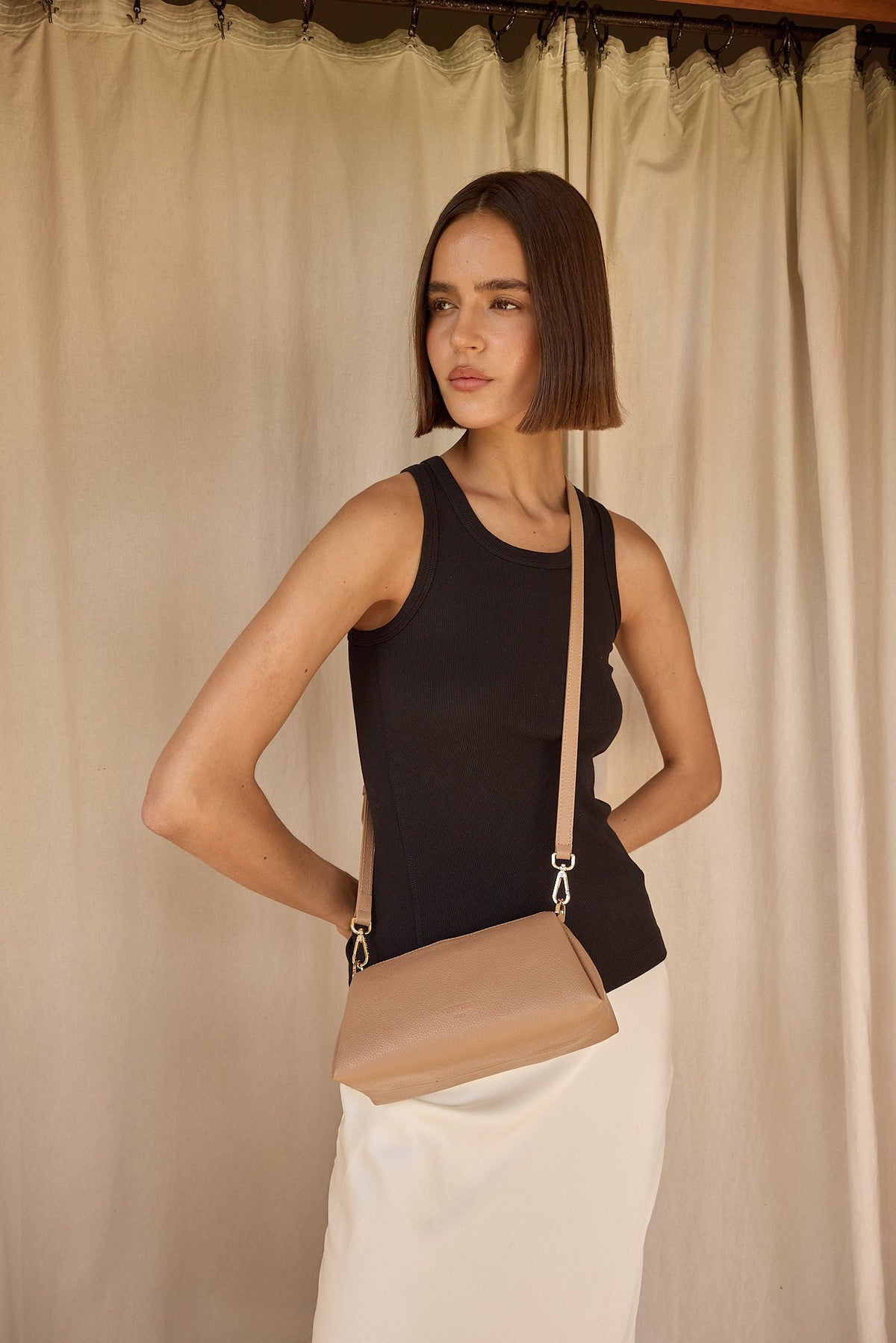 Rita Latte Mini Crossbody Bag