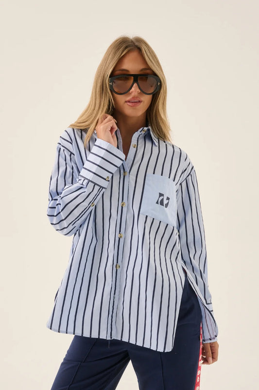 AJ Crest Palermo Shirt Sea Blue