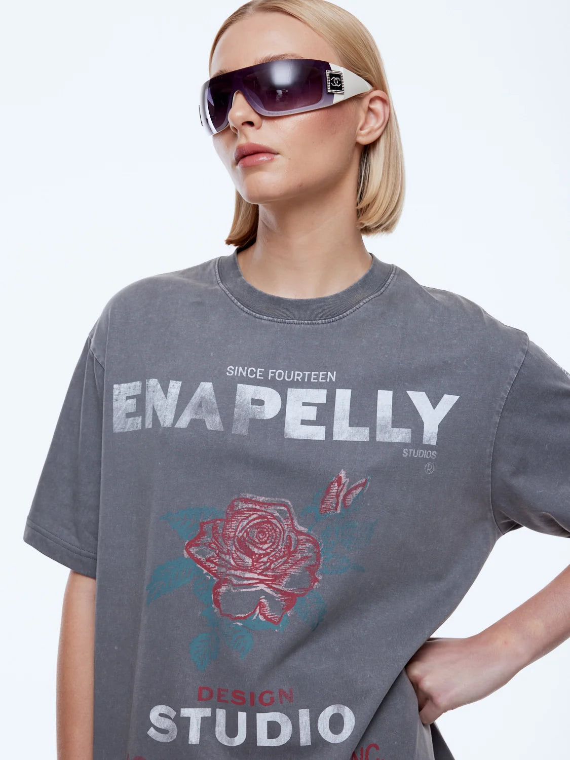 SOPHIA RELAXED TEE WASHED GREY