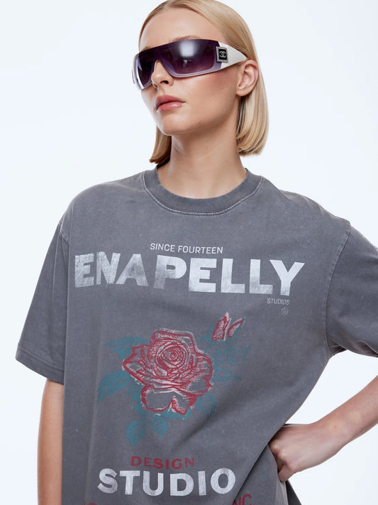 SOPHIA RELAXED TEE WASHED GREY