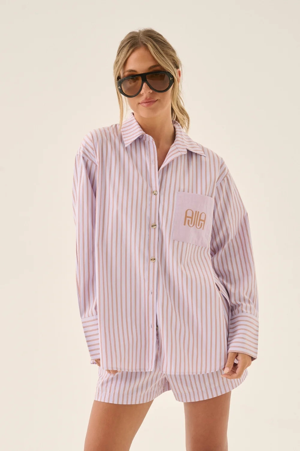 AJJA STRIPE SHIRT LAVENDER
