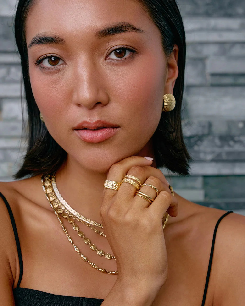 Eros Gold Textured Ring
