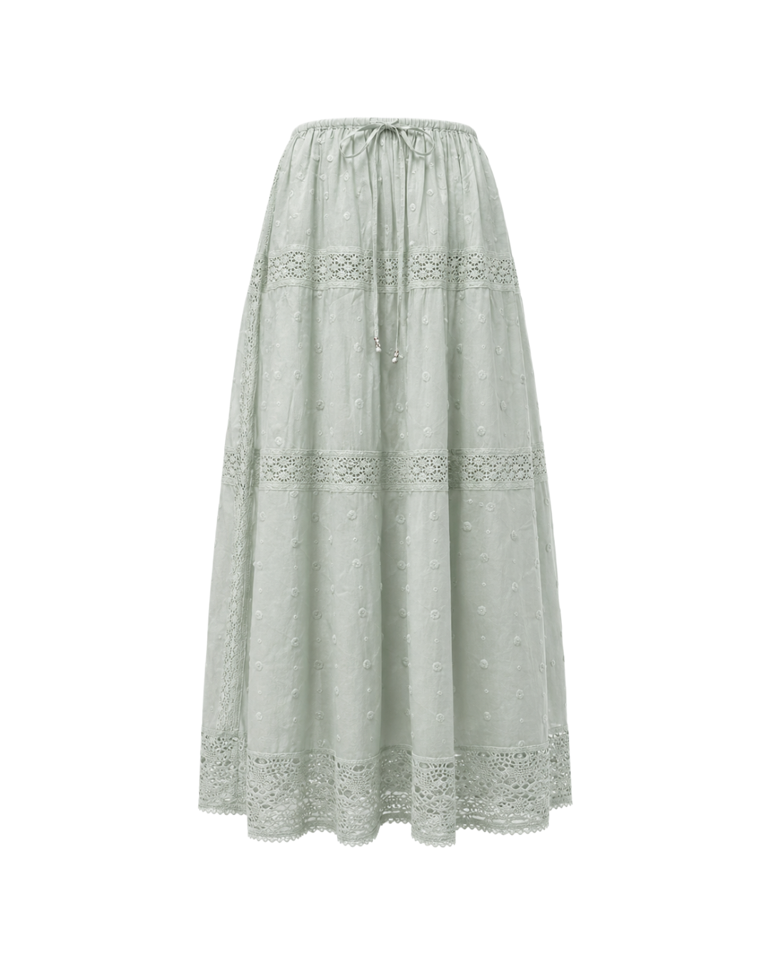 Waves Spot Bardot Maxi Skirt-Spot Aqua
