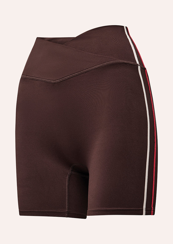 Clarity 5" Bike Short In Dark Plum & Strawberry