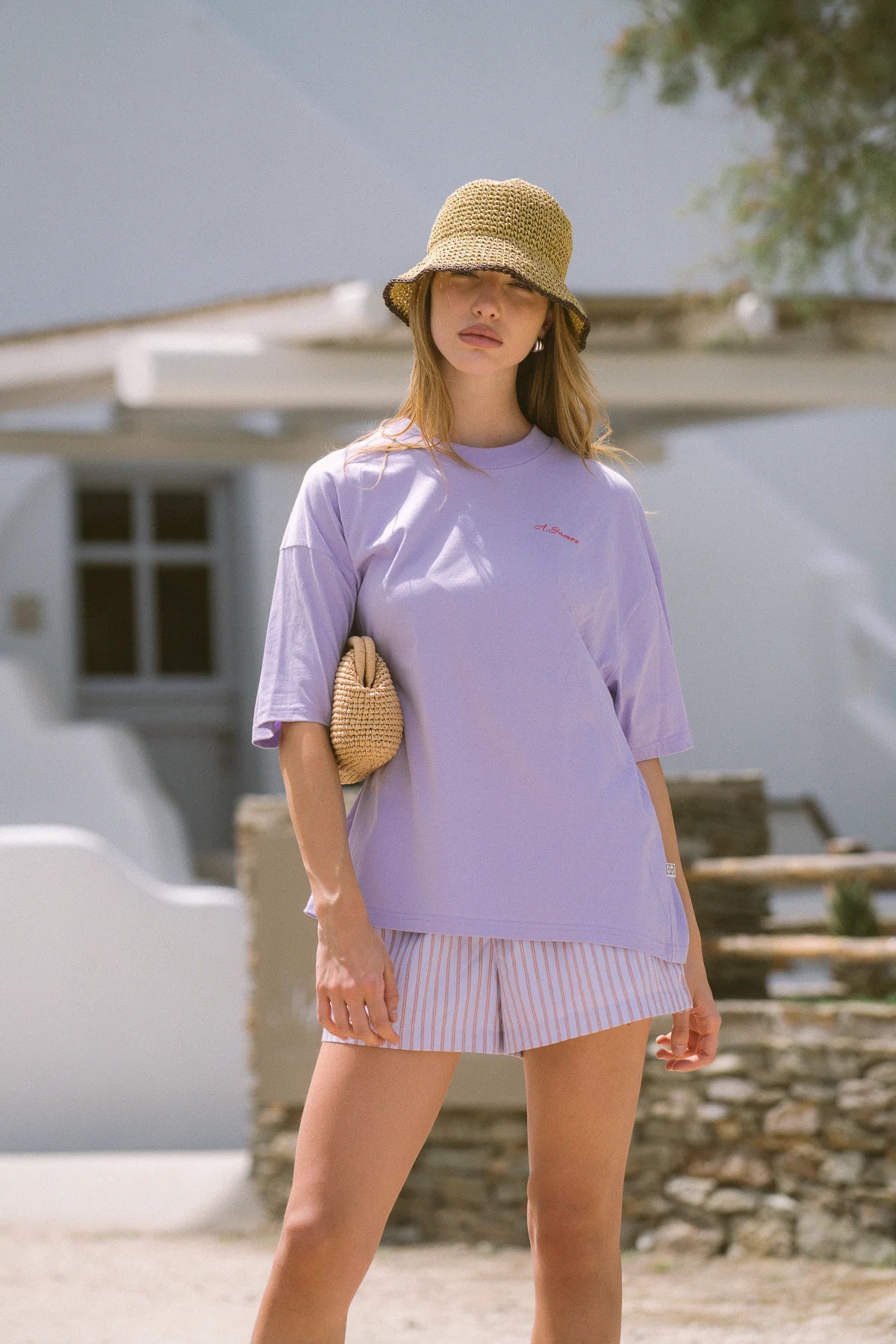 AJJA STRIPE SHORT LAVENDER