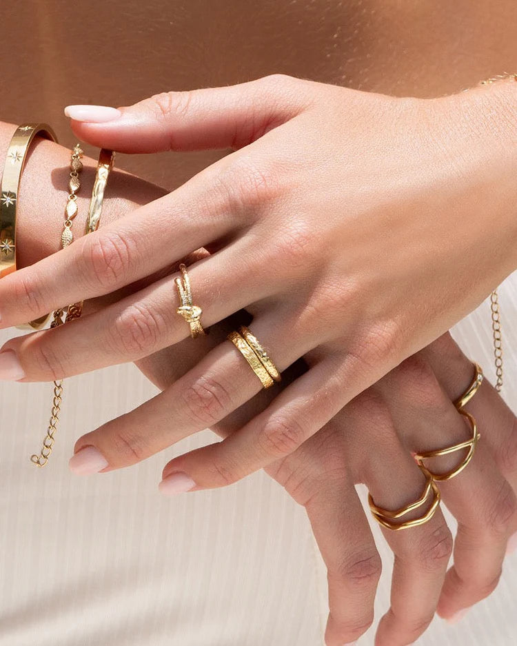 Eros Gold Textured Ring