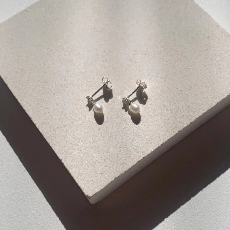 Aspen Mini Drop Earrings - Silver
