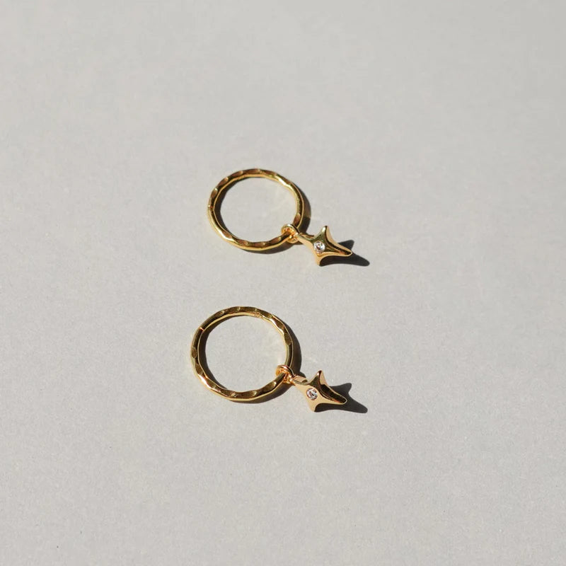 Starburst Mini Hoops - Gold