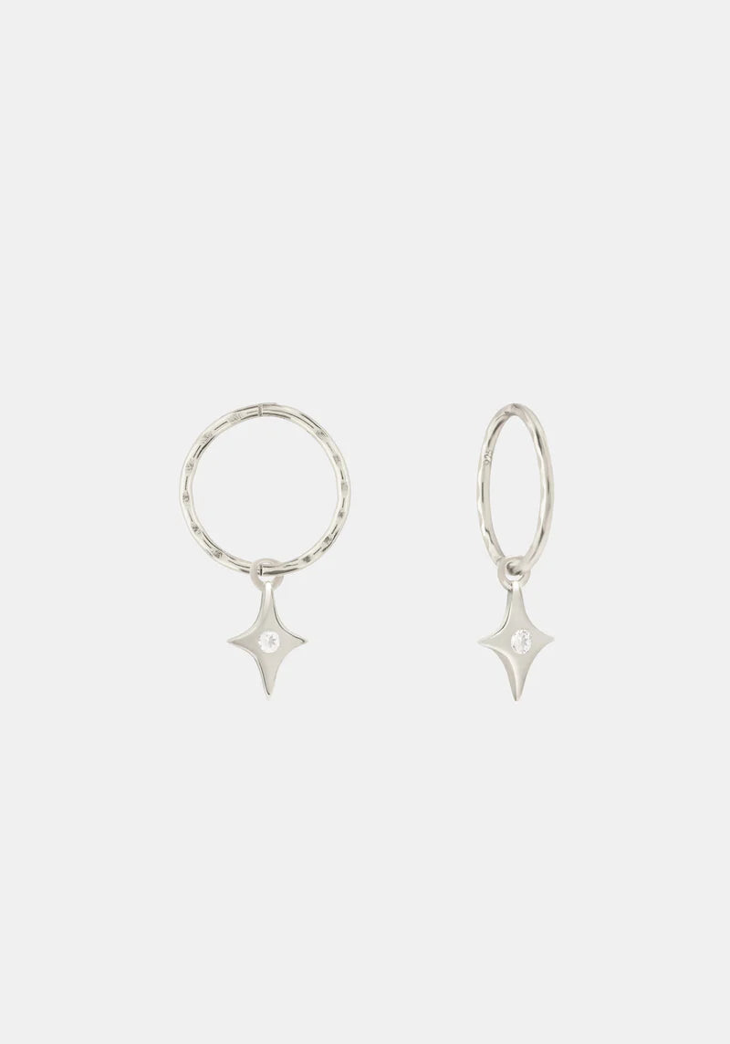 Starburst Mini Hoops - Silver