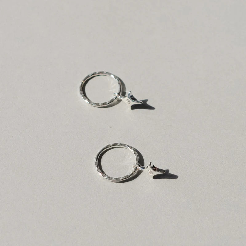 Starburst Mini Hoops - Silver