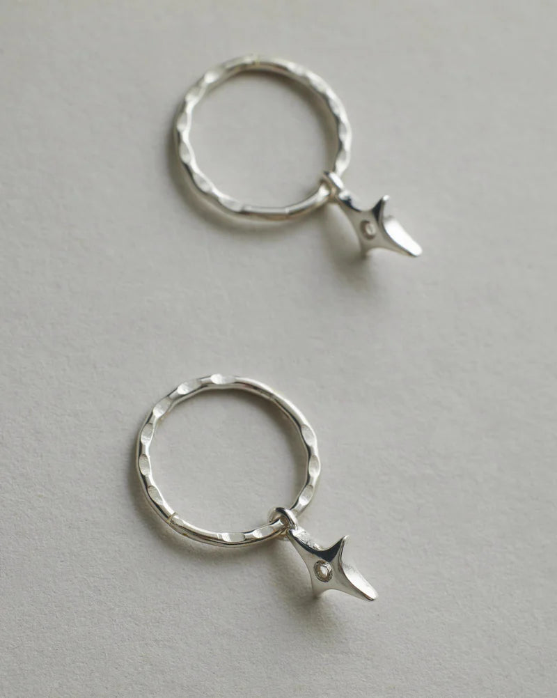 Starburst Mini Hoops - Silver