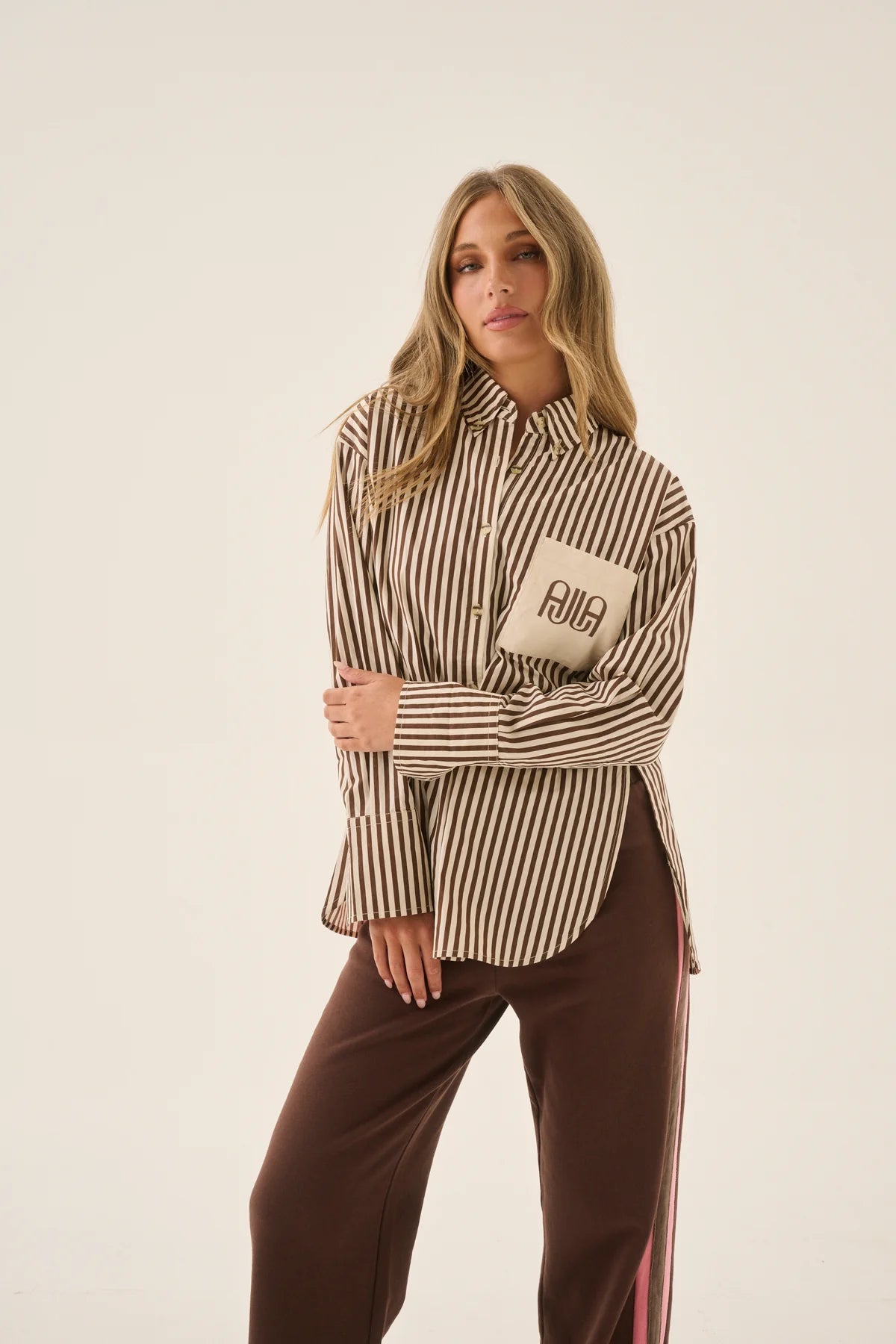 AJJA Shirt Chocolate Stripe