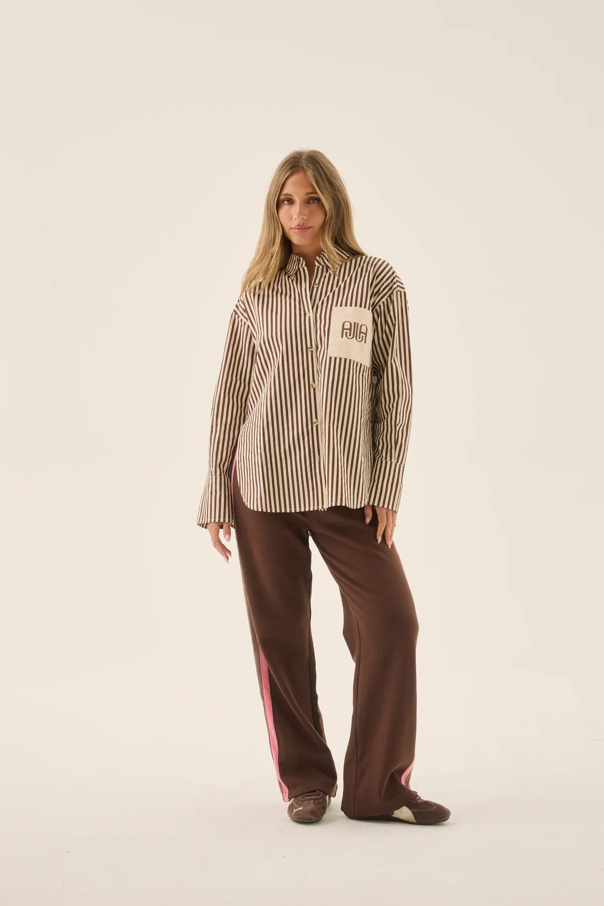 AJJA Shirt Chocolate Stripe