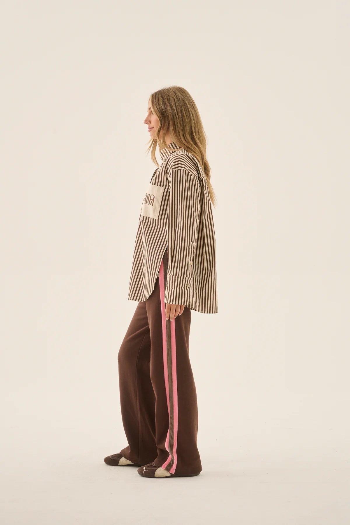 AJJA Shirt Chocolate Stripe