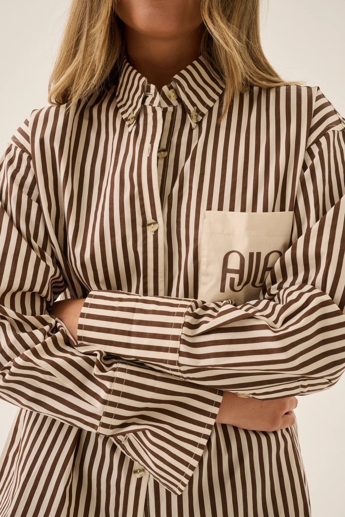 AJJA Shirt Chocolate Stripe