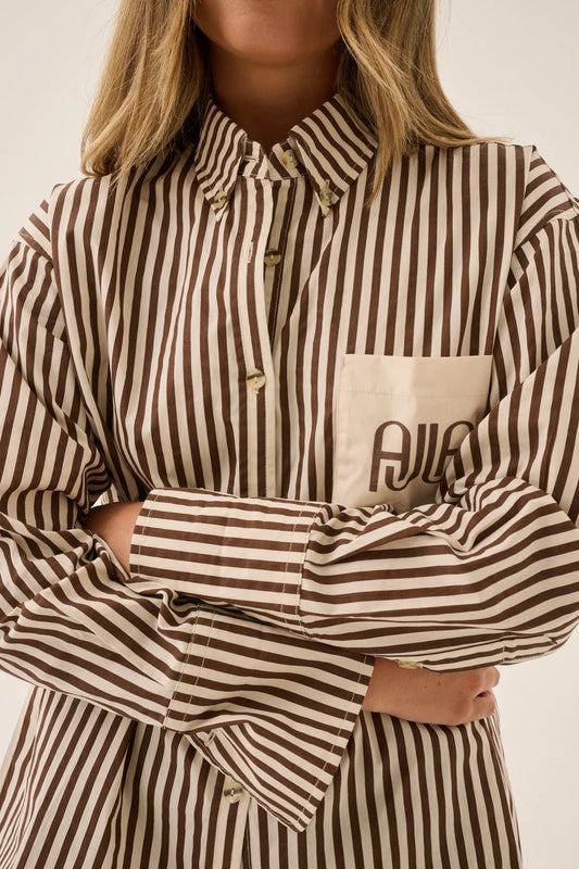AJJA Shirt Chocolate Stripe