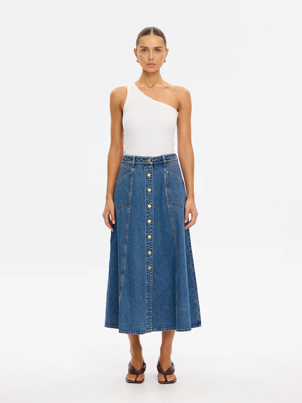 Rita-Denim Midi Skirt