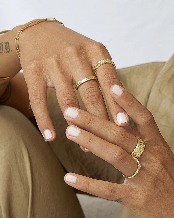Eros Gold Textured Ring