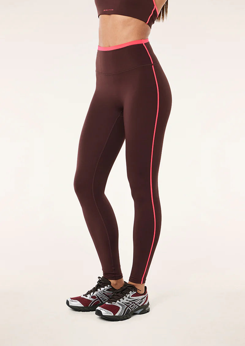 PRE ORDER - Radar Full Length Legging-Mahogany & Diva Pink