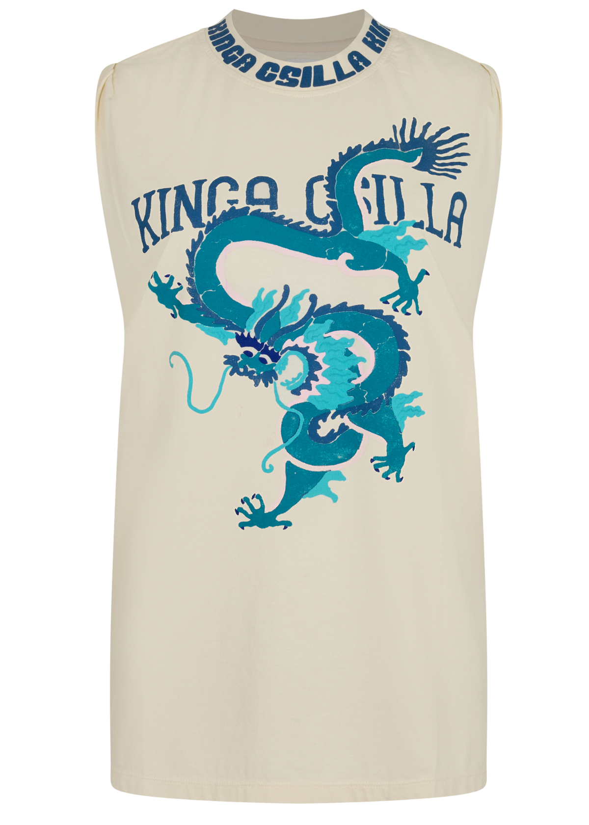 Rex Dragon Band Tank-Cream