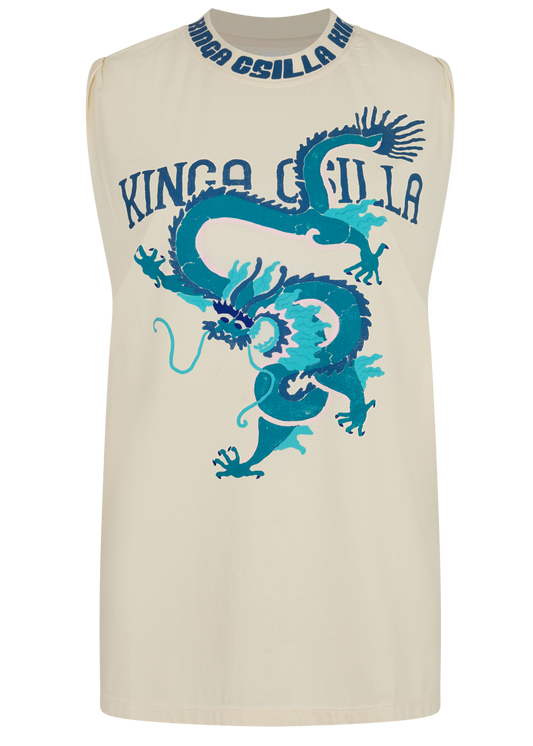 Rex Dragon Band Tank-Cream