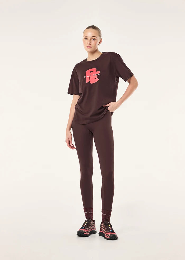 Tidal Relaxed Tee In Dark Plum