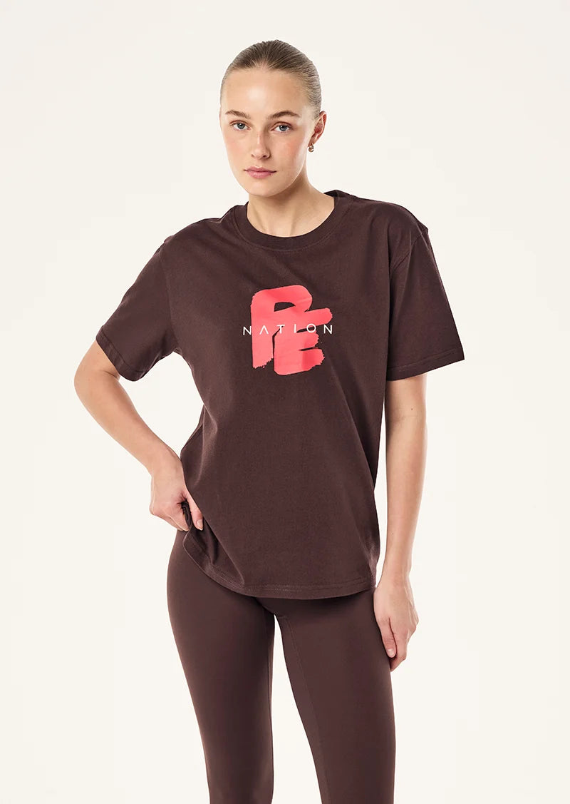 Tidal Relaxed Tee In Dark Plum