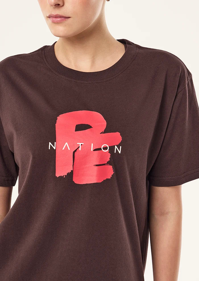Tidal Relaxed Tee In Dark Plum