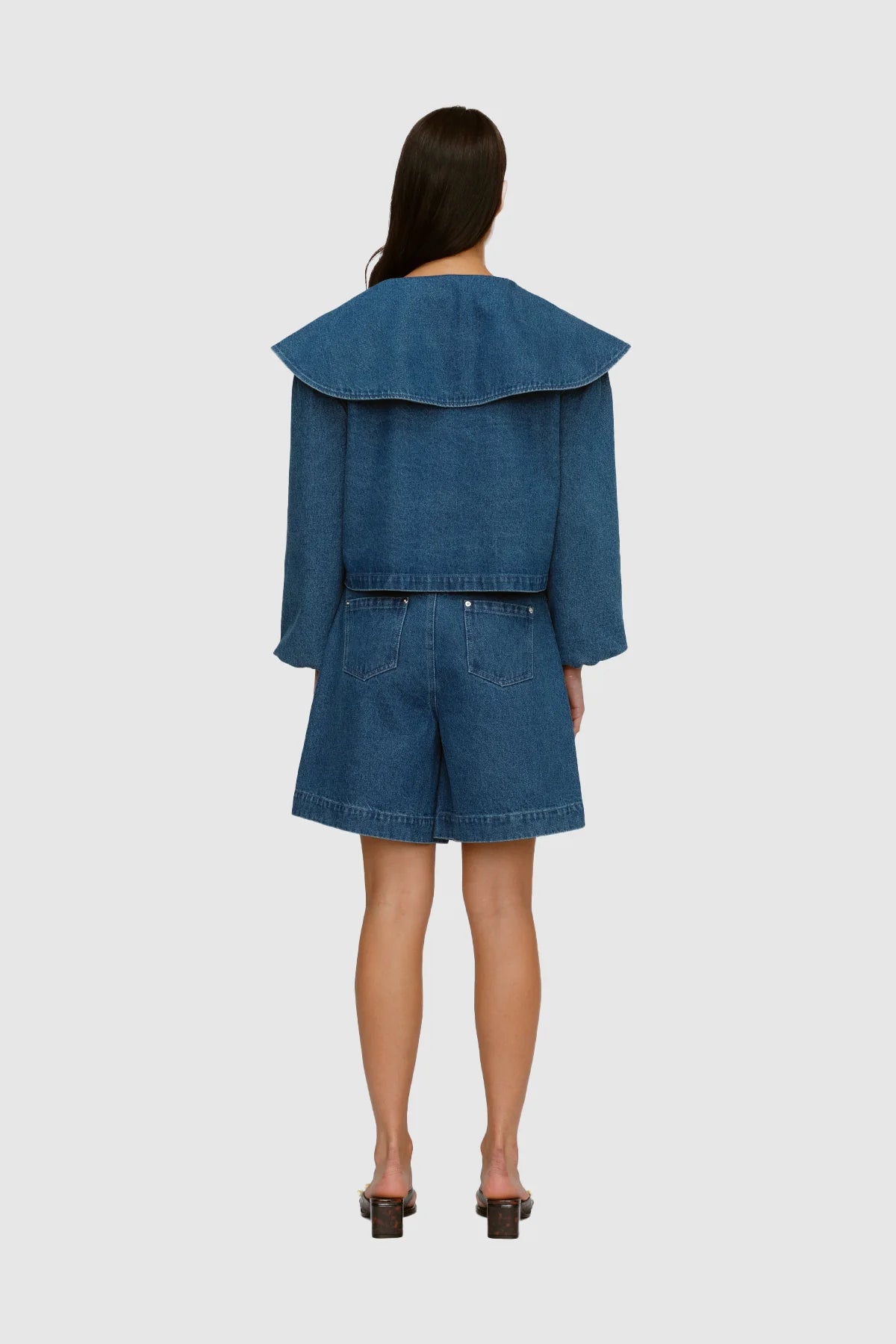 Wynn Denim Blouse-Bluestone