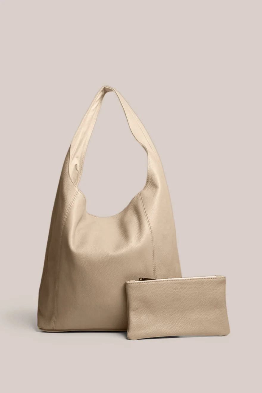 Scarlett 2.0 Leather Hobo-Beige
