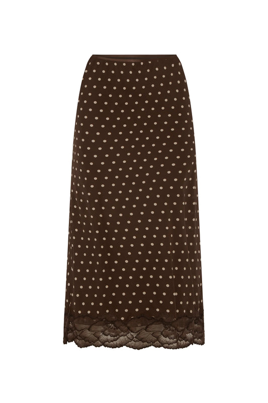 Pre Order Marina Silk Midi Skirt-Cacao Spot