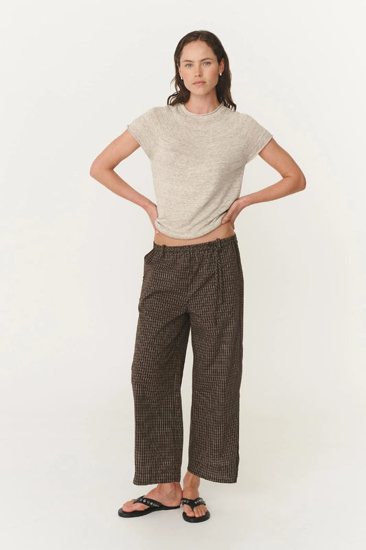 Pre Order Gabe Lounge Pant- Cacao Check